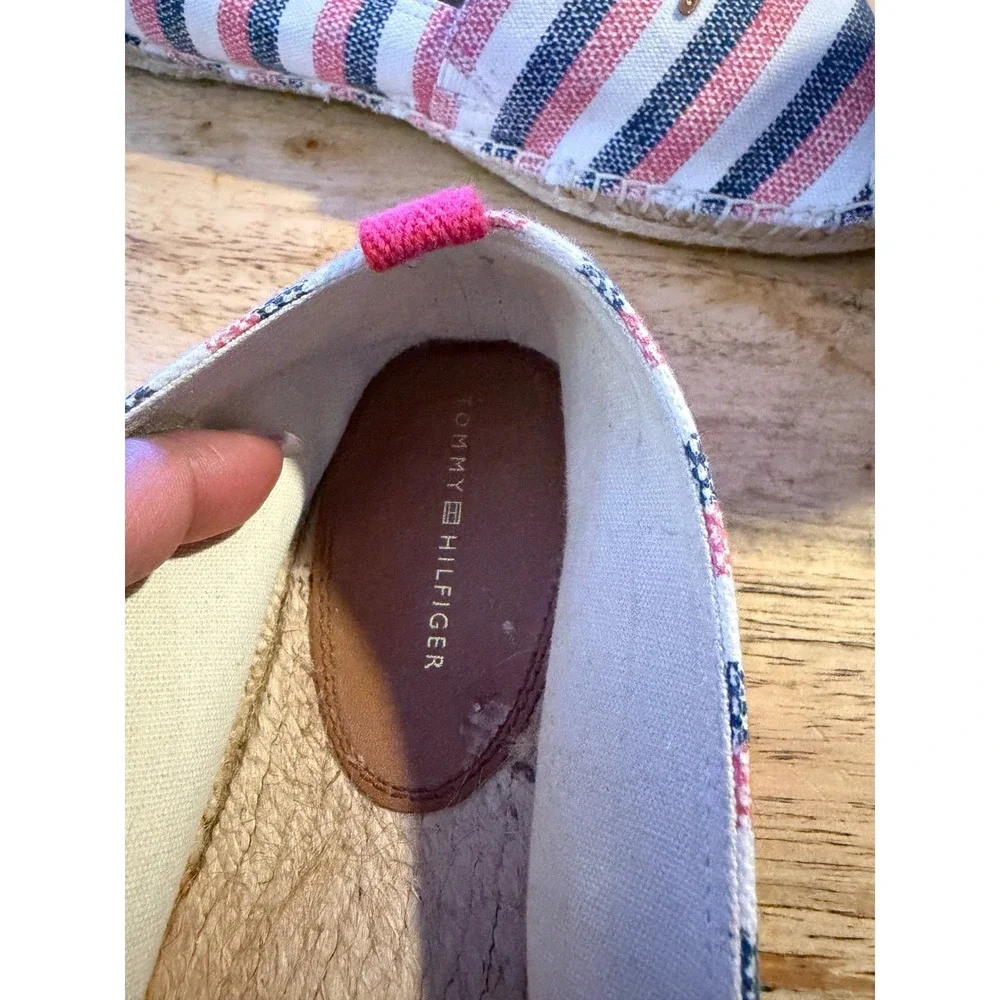 Tommy Hilfiger TWHERMI Womens Striped Espadrille Flats‎ Red White Blue Size 10M